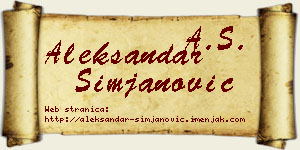 Aleksandar Simjanović vizit kartica
